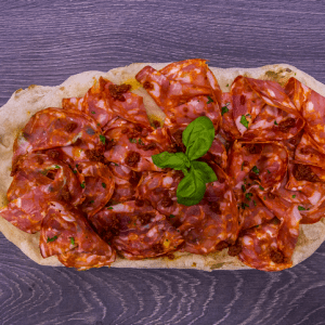 pinsa spianata calabrese pomodoro